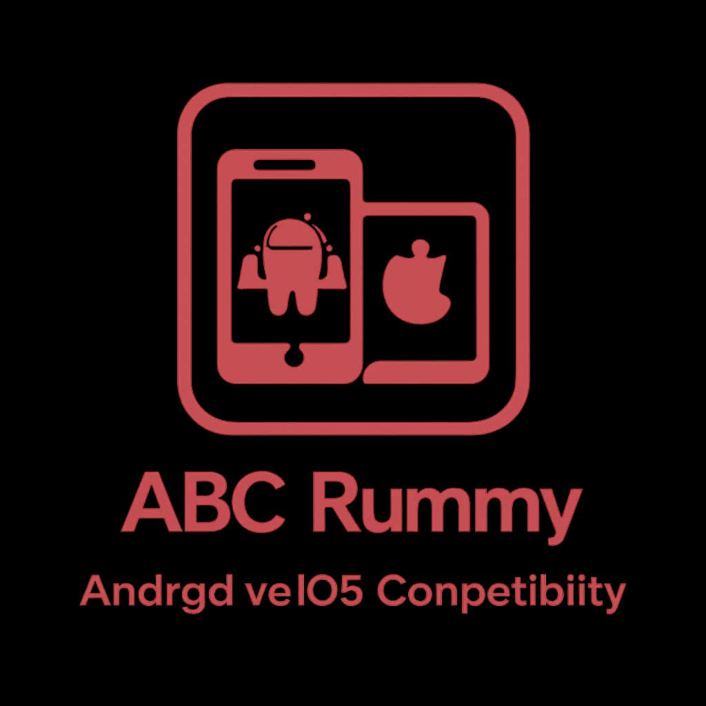 A simple badge illustrating ABC Rummy Android vs iOS Compatibility.