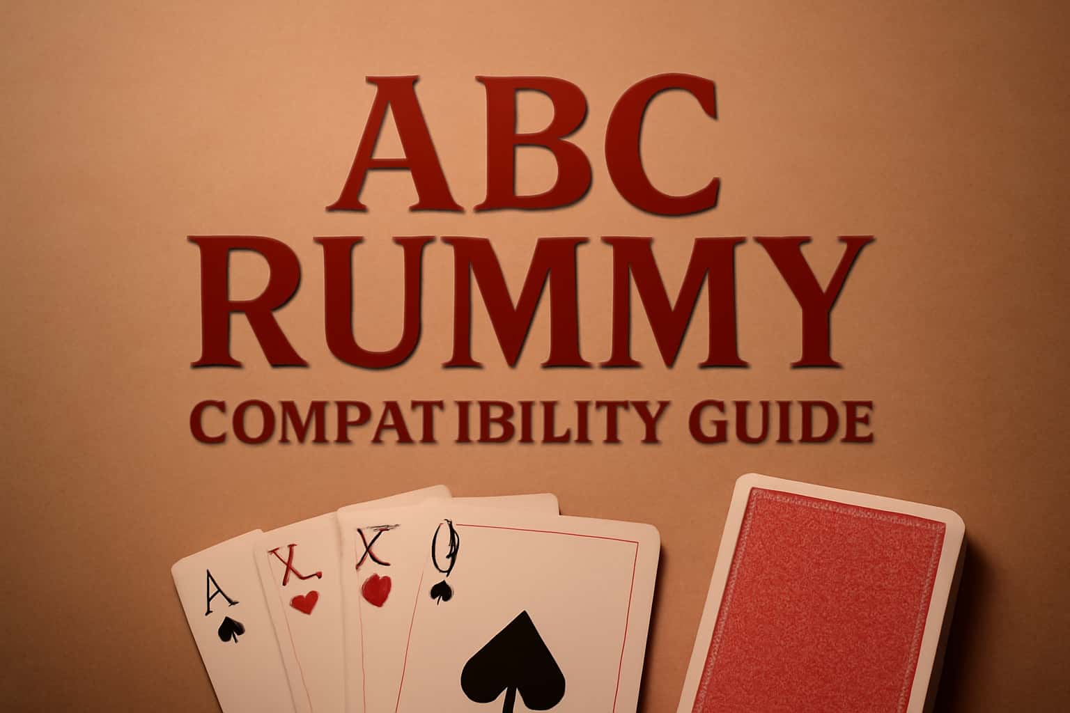 Informational scene featuring ABC Rummy Compatibility Guide.