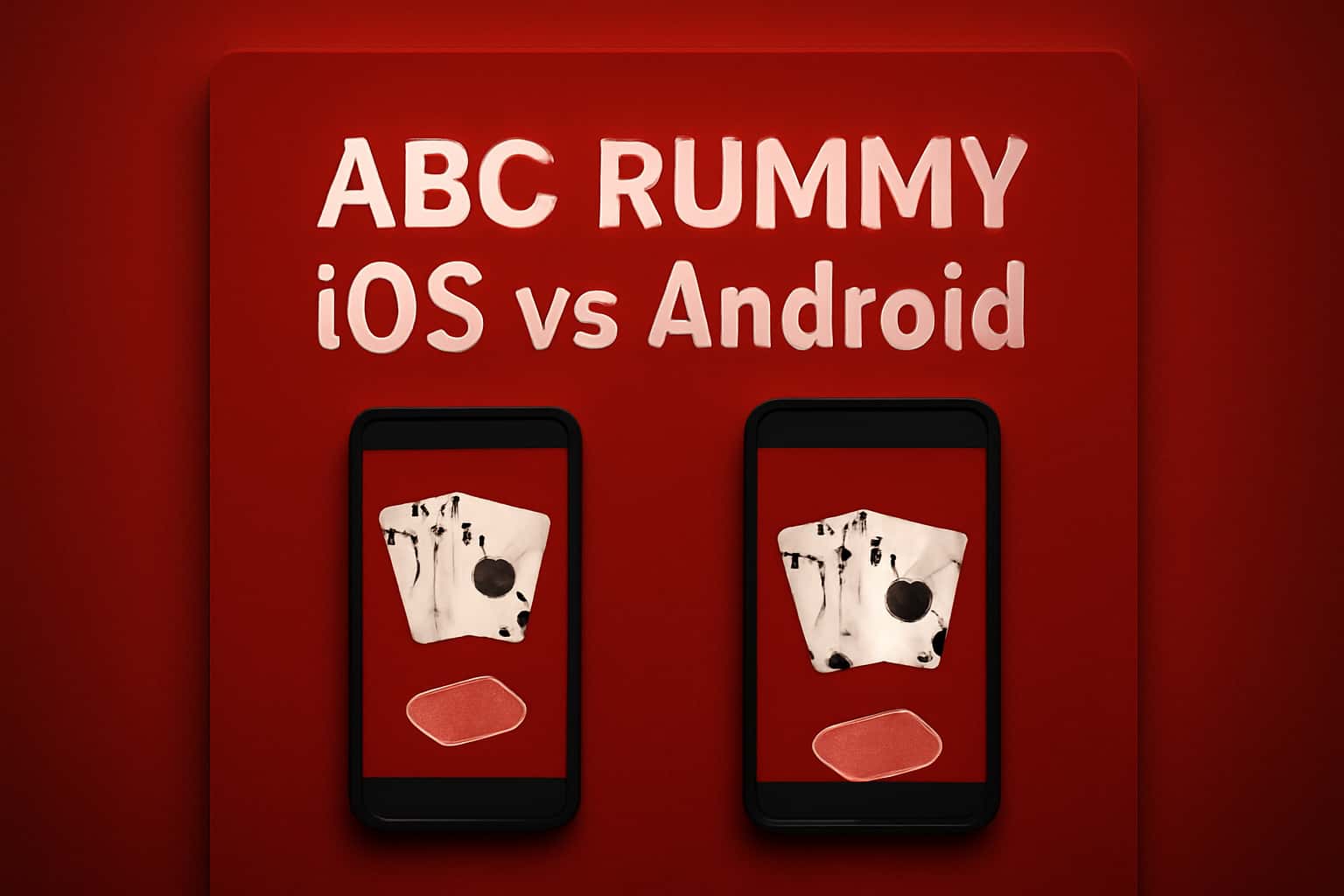 Informational graphic comparing ABC Rummy on iOS and Android