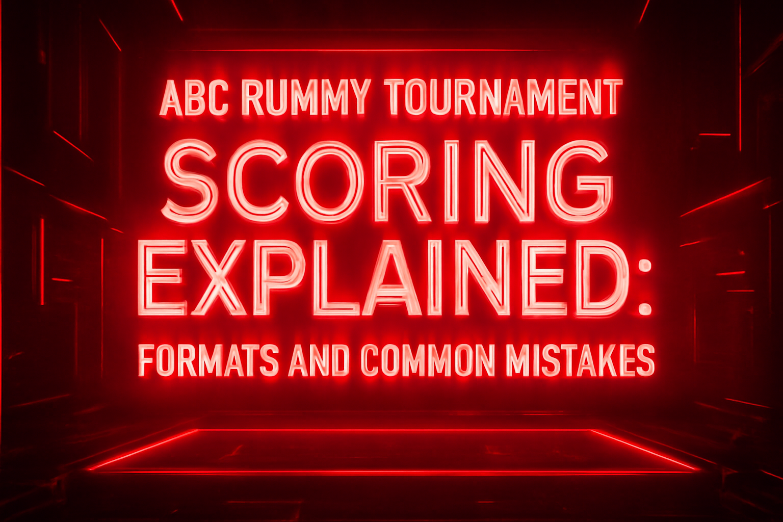 Informational scene showcasing the features of ABC Rummy.