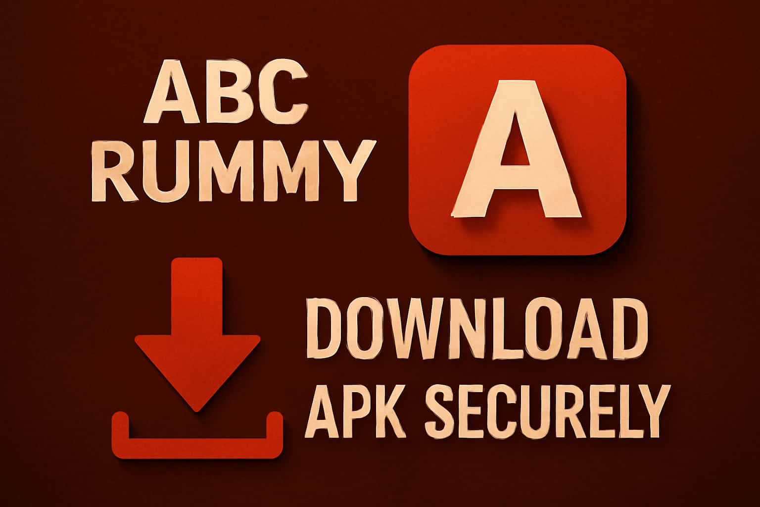 An illustration of the steps to securely download ABC Rummy APK with visual cues for Android.