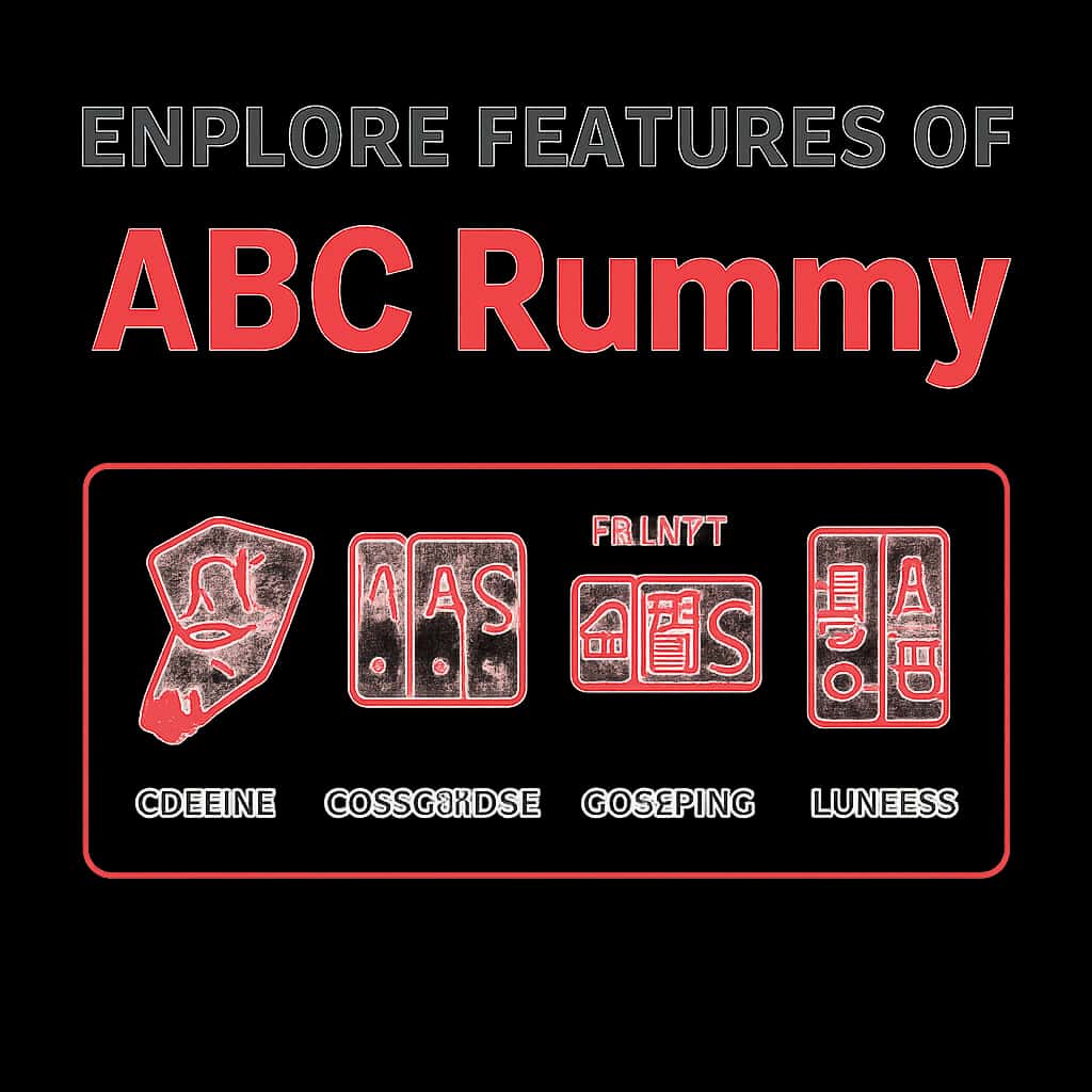 Illustration explaining the features of ABC Rummy.