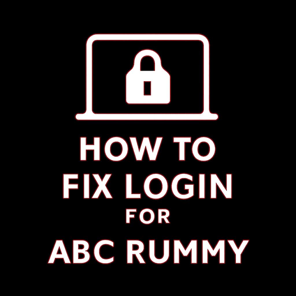 A badge indicating login assistance for ABC Rummy.