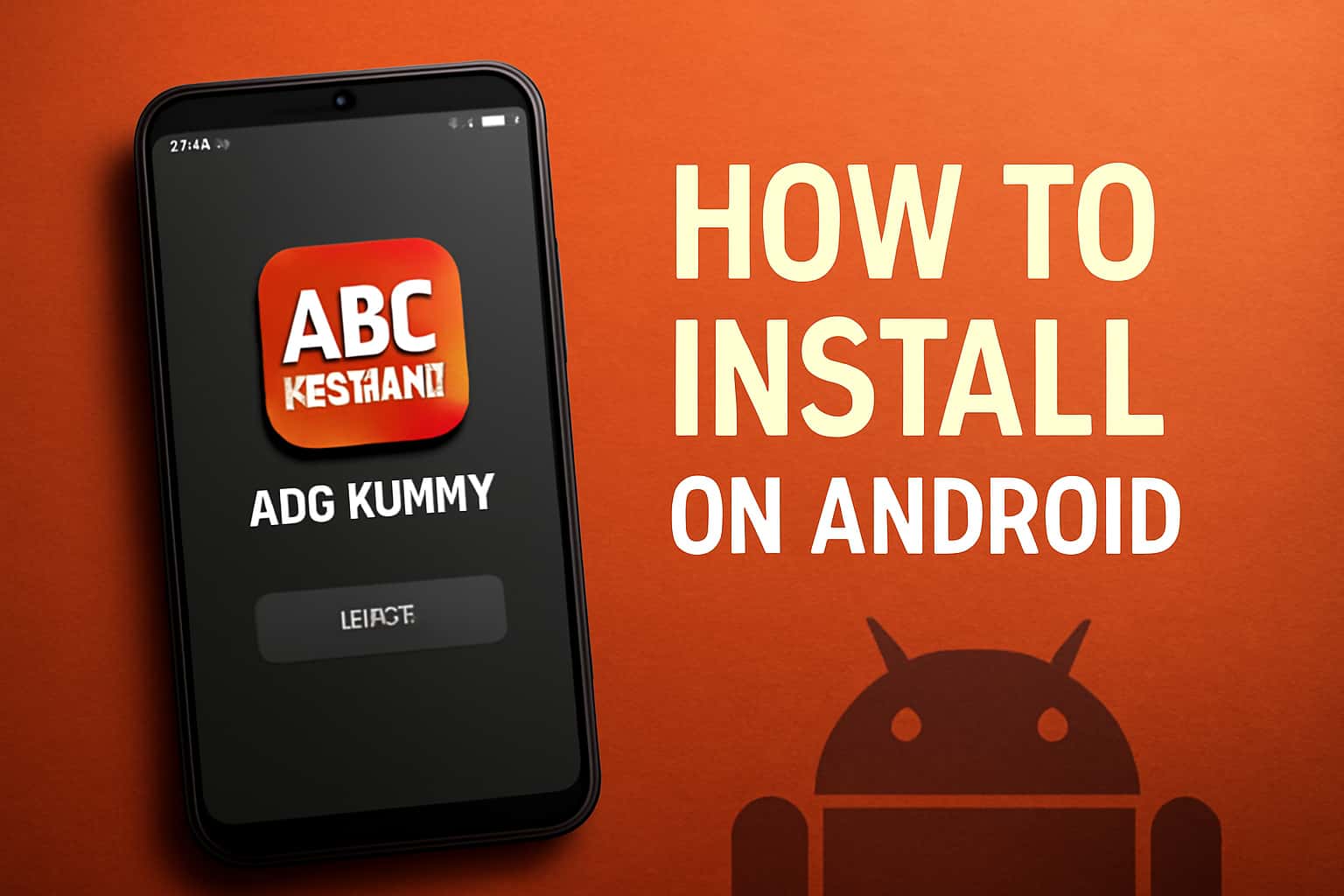 Informative scene depicting the installation process of ABC Rummy on Android devices.