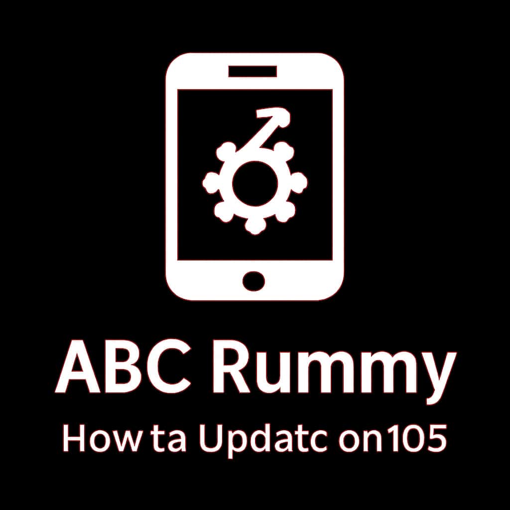 A simple badge logo for the guide on updating ABC Rummy on iOS.