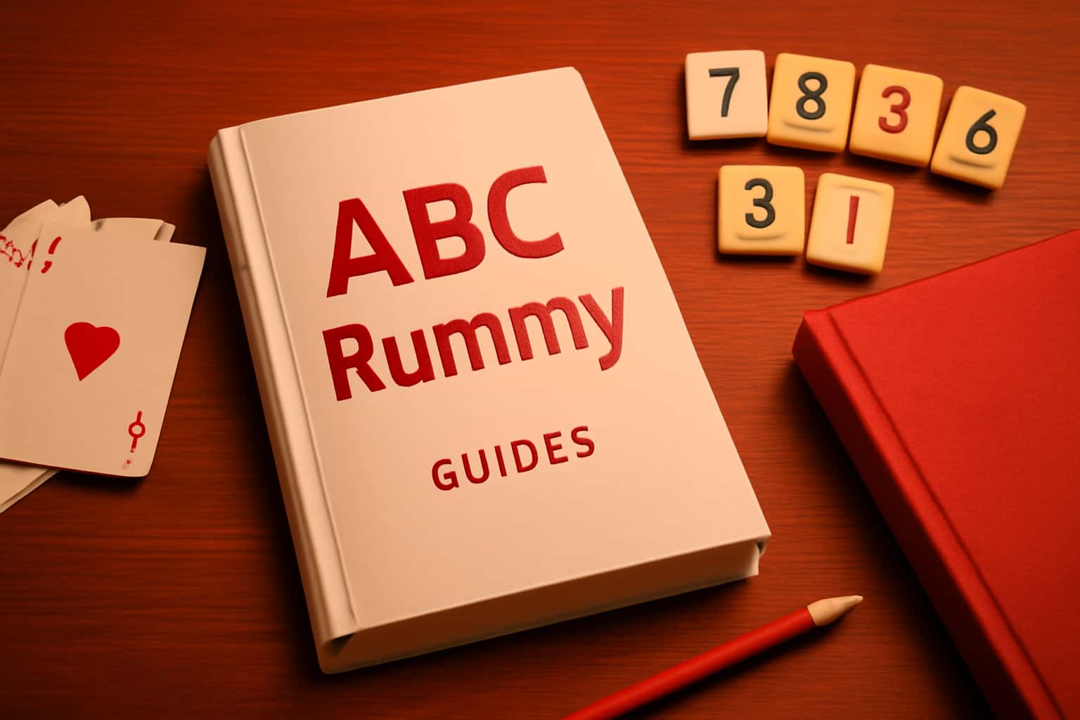 Informational scene depicting ABC Rummy Guides with emphasis on application features.