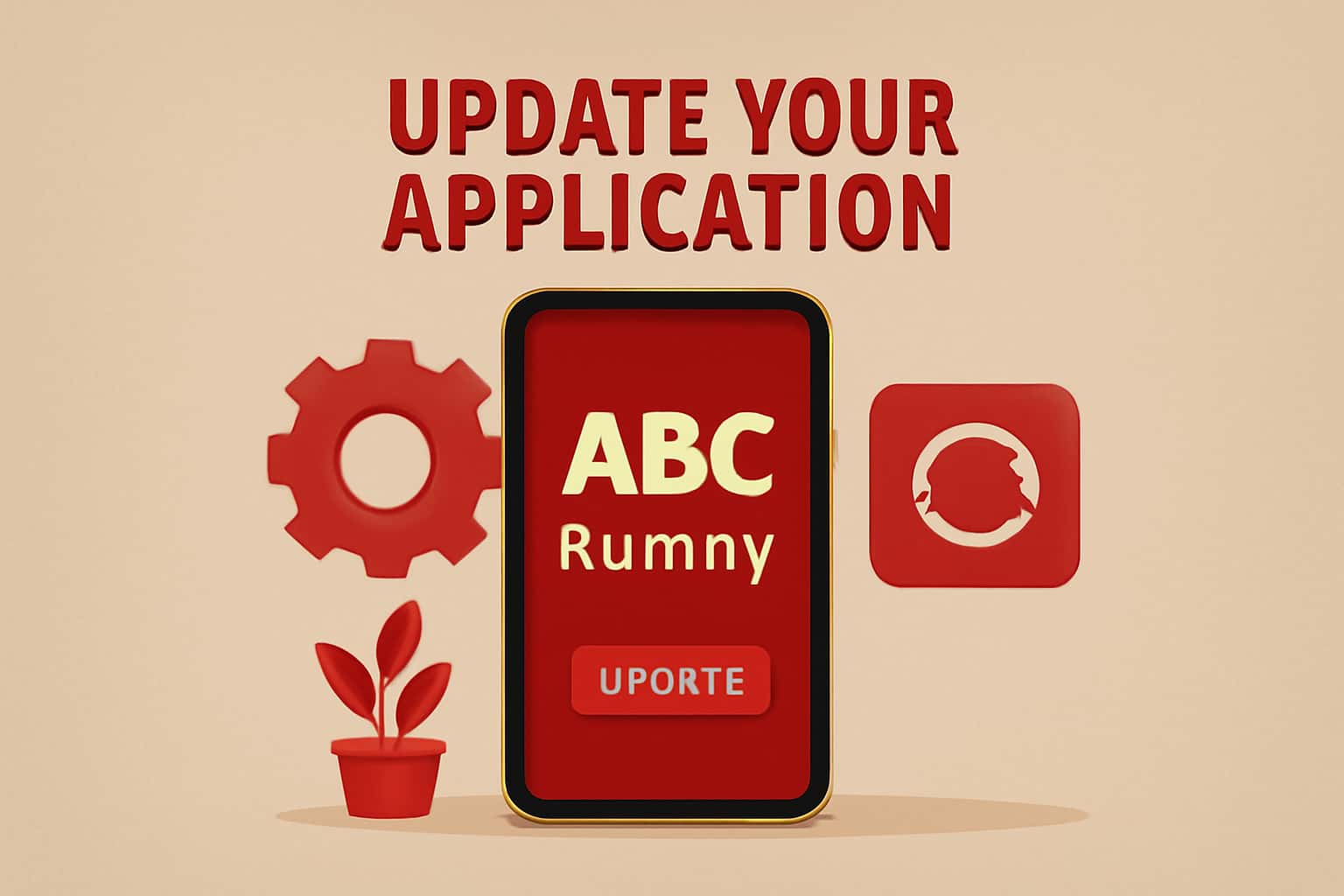 A professional setup showing the update process for the ABC Rummy application.